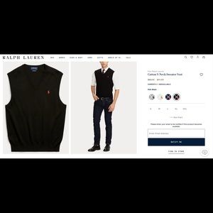 Polo Ralph Lauren Cotton V-neck sweater vest XL Mens